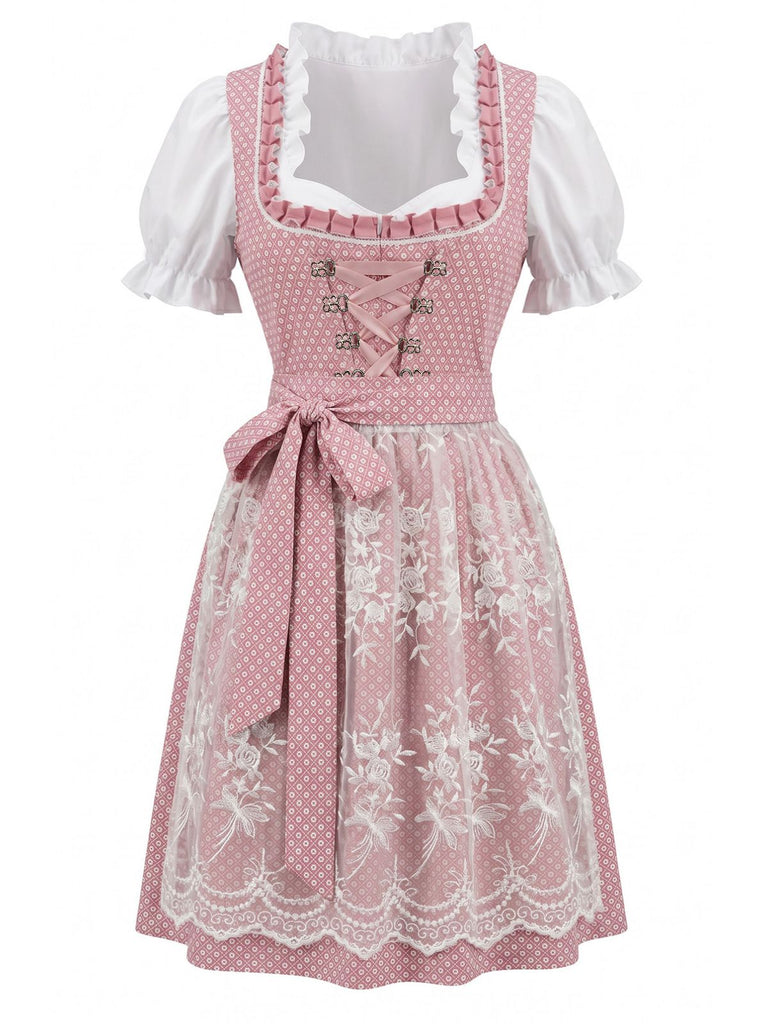 3PCS 1950s Square Neck Floral Dress & Puff Top & Apron, vintage dress, retro fashion, rockabilly, pin-up fashion - vintage inspired fashion