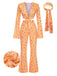 3PCS 1970s Flare Sleeve Disco Hippie Costume Set - vintage fashion, retro style