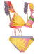 3PCS 1970s Pink Floral Swimsuit Set, vintage swimsuit, pin-up swimwear - perfect for women who love vintage and retro fashion