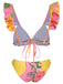 3PCS 1970s Pink Floral Swimsuit Set, vintage swimsuit, pin-up swimwear - perfect for women who love vintage and retro fashion