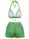 3PCS 1970s Striped Knit Boho Bikini Set & Cover-Up - vintage fashion, retro style