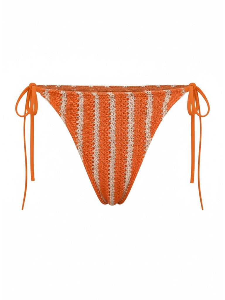 3PCS 1970s Striped Knit Boho Bikini Set & Cover-Up - vintage fashion, retro style