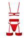 3PCS 1980s Lace Bow Detail Lingerie Set - vintage fashion, retro style