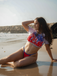 3PCS 1980s Patriotic Graphic Mesh Crop Top & Bikini Set, vintage top, retro blouse - perfect for women who love vintage and retro fashion
