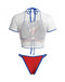 3PCS 1980s Patriotic Graphic Mesh Crop Top & Bikini Set, vintage top, retro blouse - perfect for women who love vintage and retro fashion