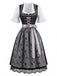 Black 1950s Square Neck Two Piece Set
