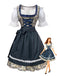 Blue 1950s Square Neck Two Piece Set