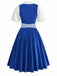 3PCS Blue 1950s Square Neck Dress & Floral Apron & Lace Top, vintage dress, retro fashion, rockabilly, pin-up fashion - perfect for women who love vintage and retro fashion