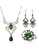 3PCS Green Spider Necklace & Earrings & Ring Set - vintage fashion, retro style