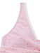 3PCS Pink 1940s Eyelet Bikini Set & Ruffled Skirt - vintage skirt, retro style