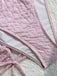 3PCS Pink 1950s Halter Pleated Twist Bikini Set & Cover-Up, vintage swimsuit, pin-up swimwear - perfect for women who love vintage and retro fashion