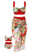 3PCS Red Retro Lady Bikini Set — vintage elegance for the modern woman