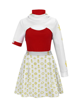 3PCS Red Zombies Nova Hollow Contrast Costume Set - vintage fashion, retro style, elegant red