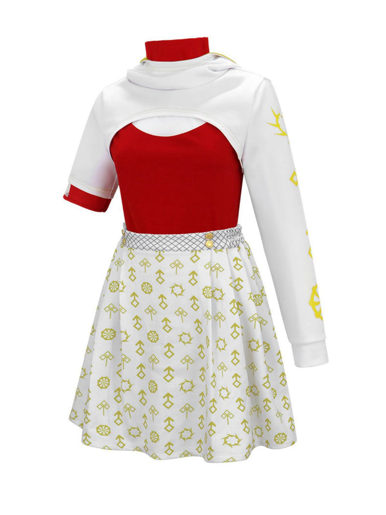 3PCS Red Zombies Nova Hollow Contrast Costume Set - vintage fashion, retro style, elegant red