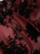 3PCS Wine Red 1930s Flocked Floral Sheer Set - vintage fashion, retro style, elegant red