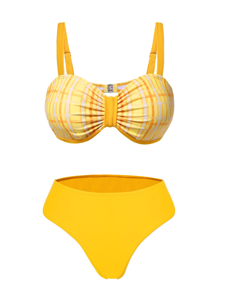 3PCS 1950s Plaid Bikini Set | 1950s | vintage swimsuit, retro beachwear