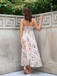 Multicolor 1930s Floral V-Neck Bohemian Slip Dress