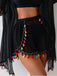 4PCS 1970s Boho Striped Bikini & Fringe Cover-Up Set - vintage fashion, retro style