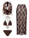 1980s Lace 3 Piece Bikini Set 6
