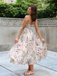 Multicolor 1930s Floral V-Neck Bohemian Slip Dress