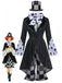 6PCS Black 1960s Gothic Halloween Hatter Costume Set, vintage fashion, retro style - vintage inspired fashion