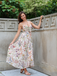 Multicolor 1930s Floral V-Neck Bohemian Slip Dress
