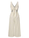 Apricot 1930s Solid Button Bow Jumpsuit, vintage romper, retro jumpsuit - perfect for women who love vintage and retro fashion