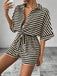 Apricot & Black 1980s Striped One Piece Romper 7