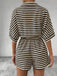 Apricot & Black 1980s Striped One Piece Romper 8