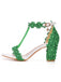 Beaded Flower Hand Embroidered High Heeled Sandals — vintage style that transcends decades