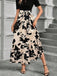 This Beige 1930s Floral Silhouette A-Line Skirt spins 1930s stories with every step