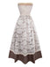 Beige 1930s Halloween Vampire Bride Lace Dress Set - vintage dress, retro fashion