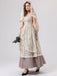 Beige 1930s Halloween Vampire Bride Lace Dress Set - vintage dress, retro fashion