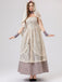 Beige 1930s Halloween Vampire Bride Lace Dress Set - vintage dress, retro fashion