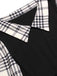 Beige 1930s Plaid Patchwork Puff Sleeve Lapel Shirt, vintage fashion, retro style - perfect for women who love vintage and retro fashion