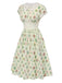 This Beige 1940s Floral Lace Collar Cap Sleeve Dress wraps her in 1940s elegance, one twirl at a time