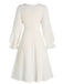 Beige 1940s Floral Ruffle Sleeve Patchwork Dress - vintage dress, retro fashion