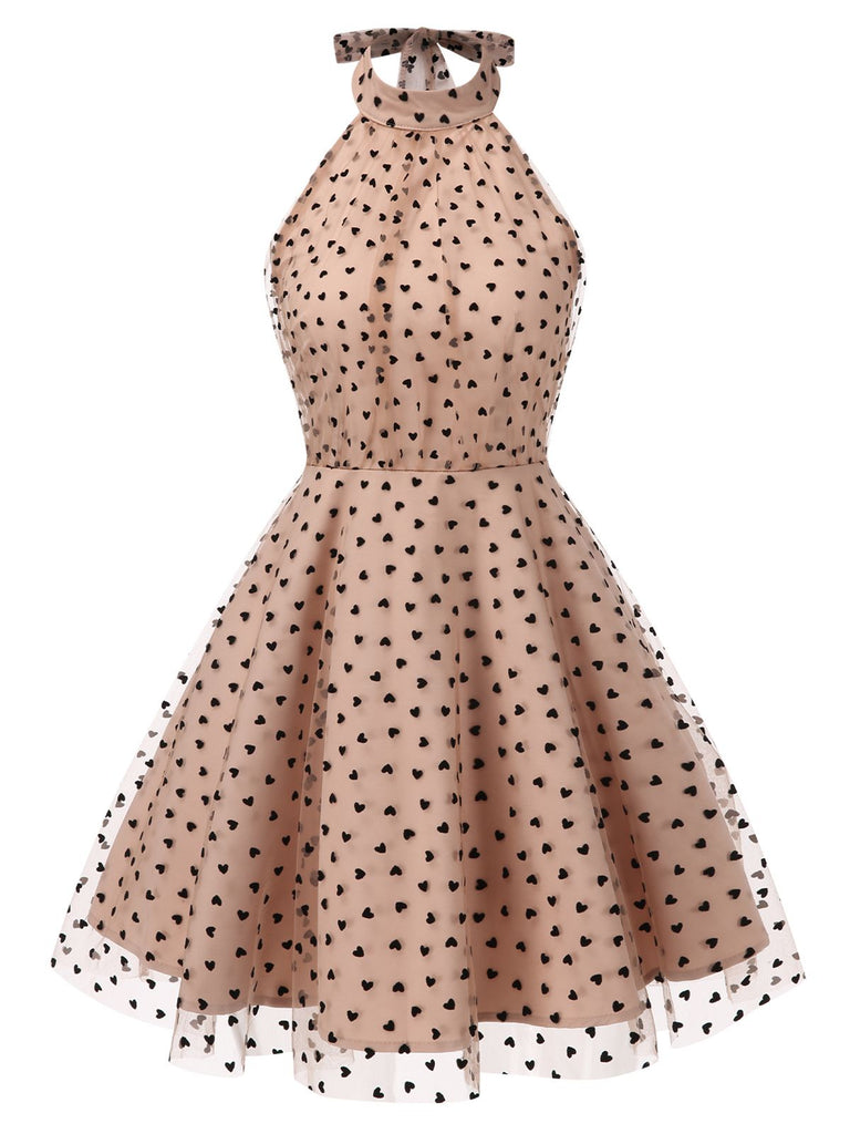 1940s Heart Mesh Halterneck Dress | 1940s | vintage dress, retro fashion