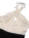 Beige 1950s 3D Heart Halter Patchwork Romper — vintage elegance for the modern woman