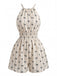 Apricot 1950s Print Halter Sleeveless Romper 3