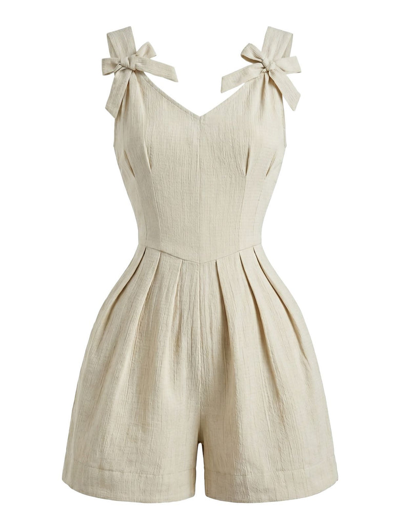 Apricot 1950s Bow One Piece Romper 3