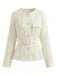 Beige 1950s Long Sleeve Buttons Suit Jacket - vintage fashion, retro style