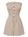 Beige 1950s Solid Smocking Strapless Romper, vintage romper, retro jumpsuit - perfect for women who love vintage and retro fashion