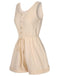 Beige 1950s Strap Belted Sleeveless Romper, vintage romper, retro jumpsuit - perfect for women who love vintage and retro fashion