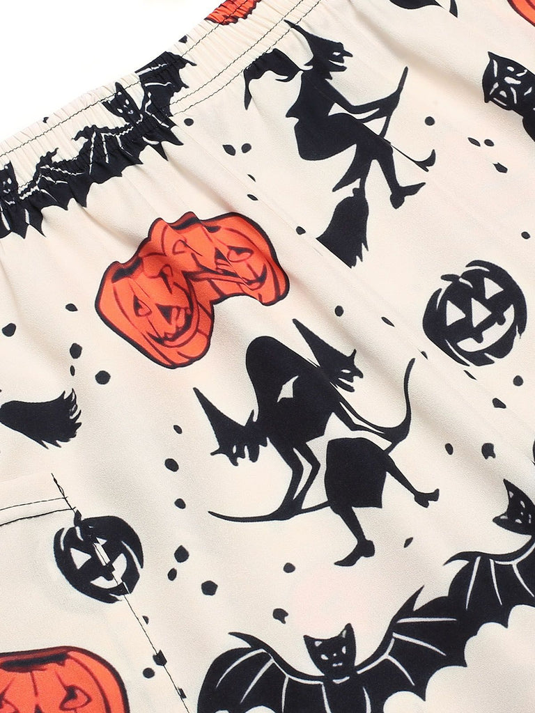 Beige 1960s Halloween Pumpkin Pocket Pants, vintage fashion, retro style - perfect for women who love vintage and retro fashion