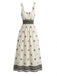 Beige 1970s Bohemian Wide-Strap Ruched Dress - vintage dress, retro fashion for vintage lovers