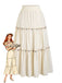 Beige 1950s Sequin Vintage Classic Skirt