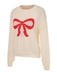 Beige 1970s Christmas Bow Pattern Sweater, vintage fashion, retro style - perfect for women who love vintage and retro fashion
