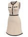 Beige 1970s Contrast Binding Sleeveless Dress, vintage dress, retro fashion - perfect for women who love vintage and retro fashion