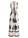 Beige 1970s Deep V-Neck Ethnic Print Jumpsuit - vintage jumpsuit, retro fashion